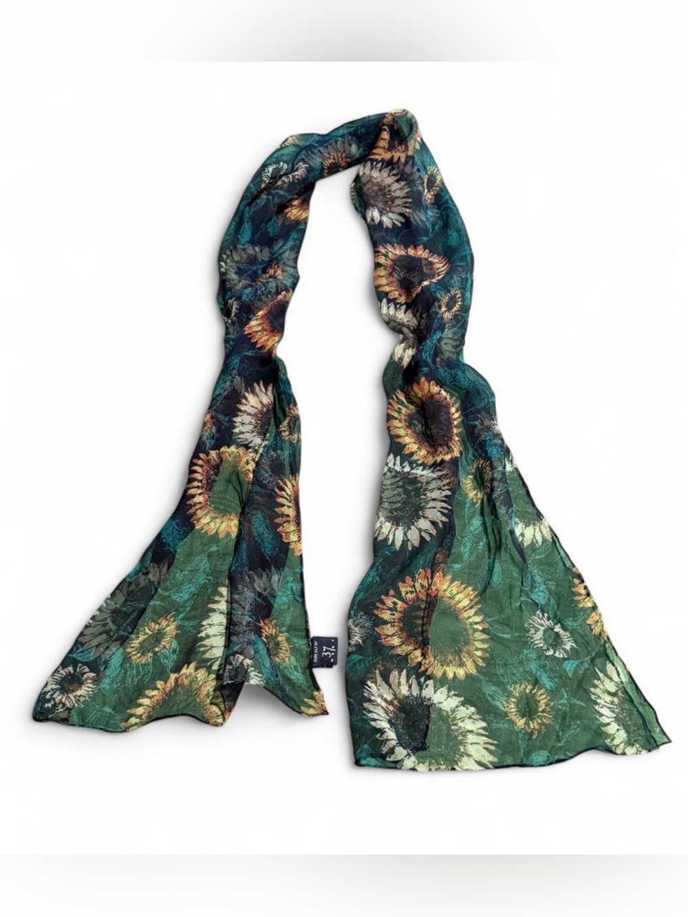 100% silk sunflower print scarf